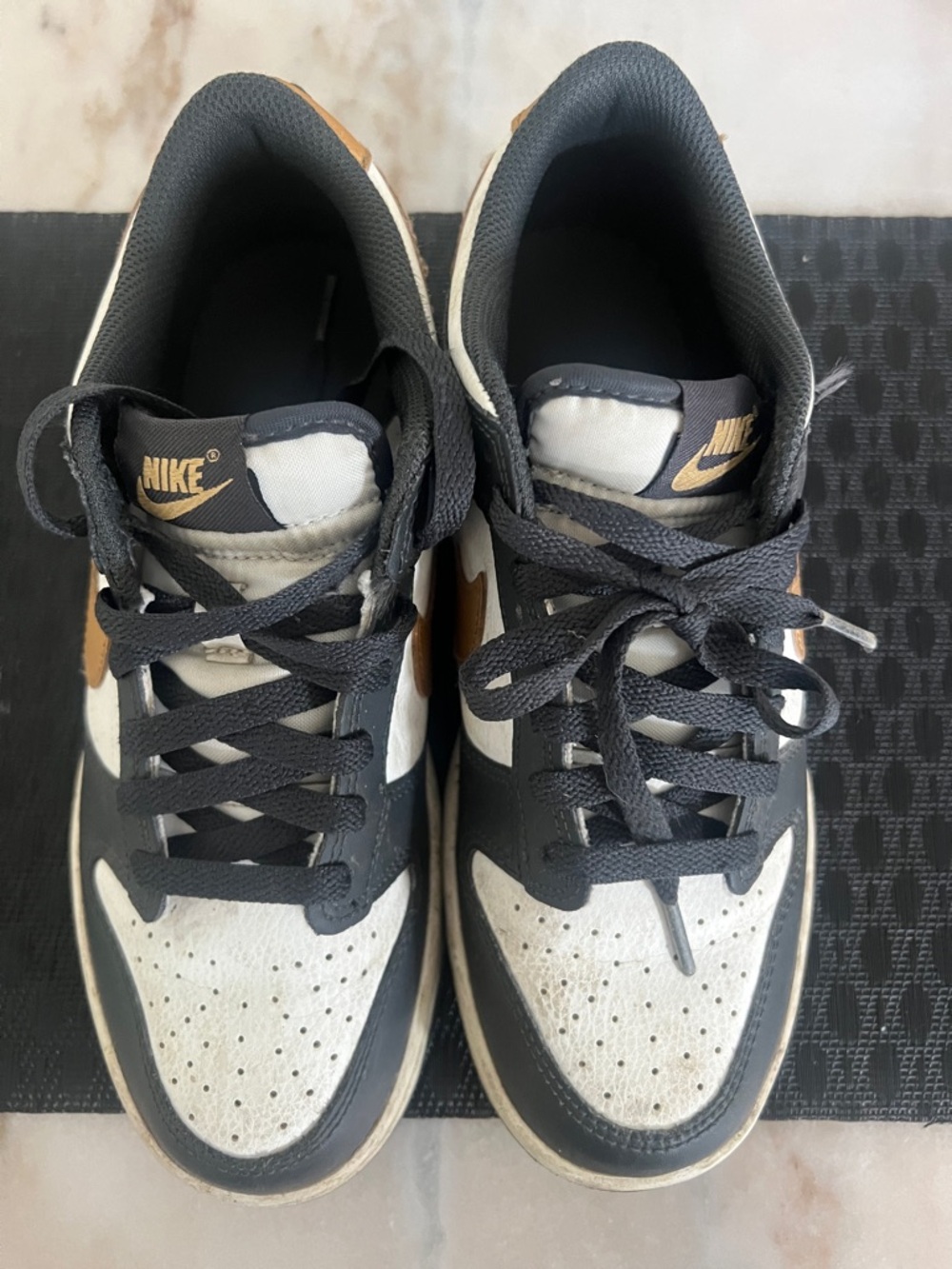 Nike Boys Two-Tone Navy White & Tan Low-Top Sneakers